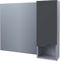 Stella Polare Зеркальный шкаф Абигель 100 темно-серый/цемент